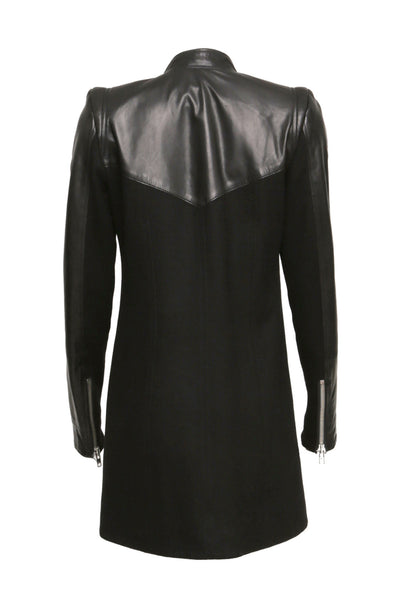 NORDENFELDT Ana, wool and leather coat in black