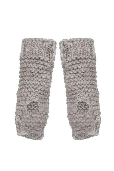 NORDENFELDT Finn, knitted cuffs with thumb hole in light taupe, 100% Wool