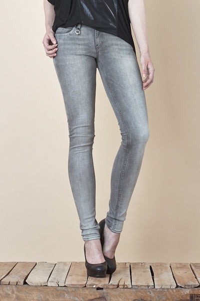 NORDENFELDT Nude London Forever Grey, skinny jeans in grey with light washed effect, slim fit, power stretch denim