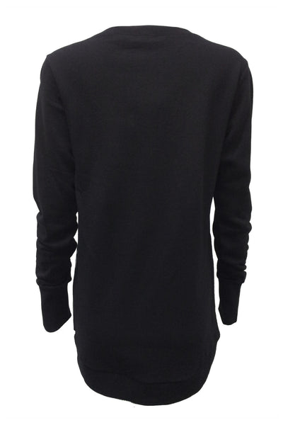 NORDENFELDT Nude Ina Birds, light sweater in black with bird print at front part, long sleeves with cuffs