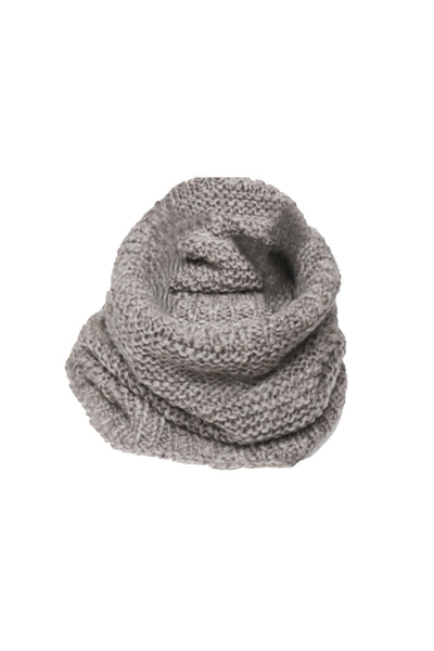 NORDENFELDT Cushy, knitted loop scarf in taupe, 100% Wool