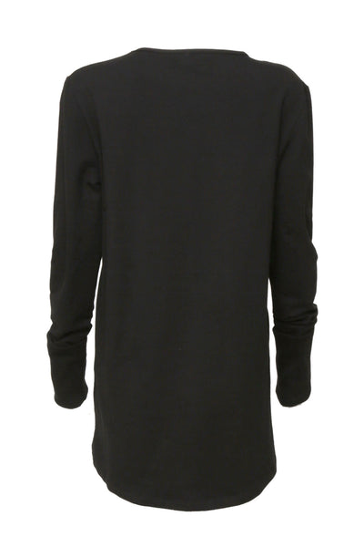 NORDENFELDT Nude Willow, light sweater in black with sequin application at front part, long sleeves with cuffs