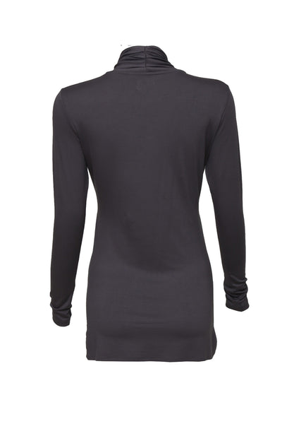 NORDENFELDT Nude Amber, long Top in plum, with crossed-over part at the front and long sleeves