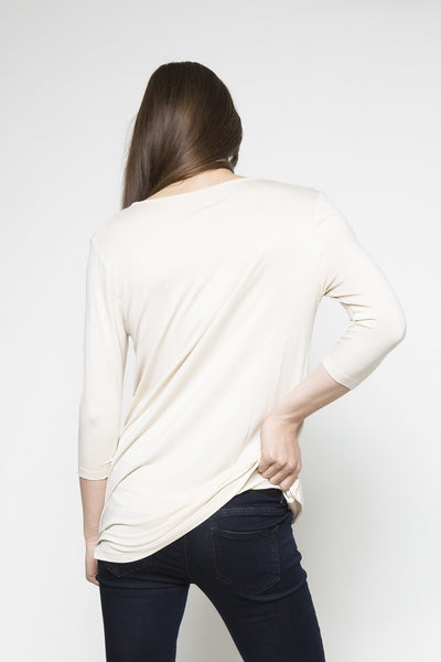 NORDENFELDT Nude Lola, top in nude with sequin application and 3/4 sleeves