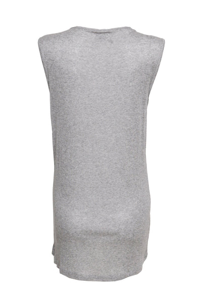NORDENFELDT Nude Mia, top in grey with sequin application and longer back hemline
