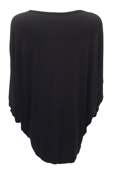 NORDENFELDT Nude Vic Birch, triangle top in black with birch print, 3/4 sleeves and longer back hemline, loose fit