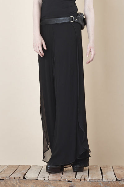 NORDENFELDT Marla, extra wide culottes trousers in black made of chiffon