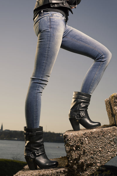 NORDENFELDT Sini Biker Boots in black, leather, worn by Tarja Turunen