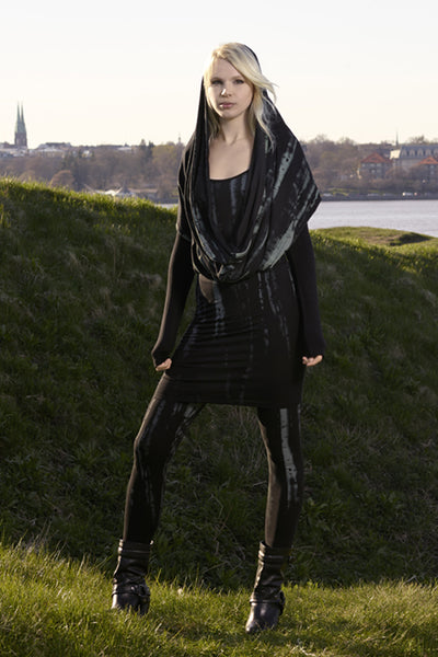 NORDENFELDT Elina Birch, leggings in black with birch print and comfort waistband
